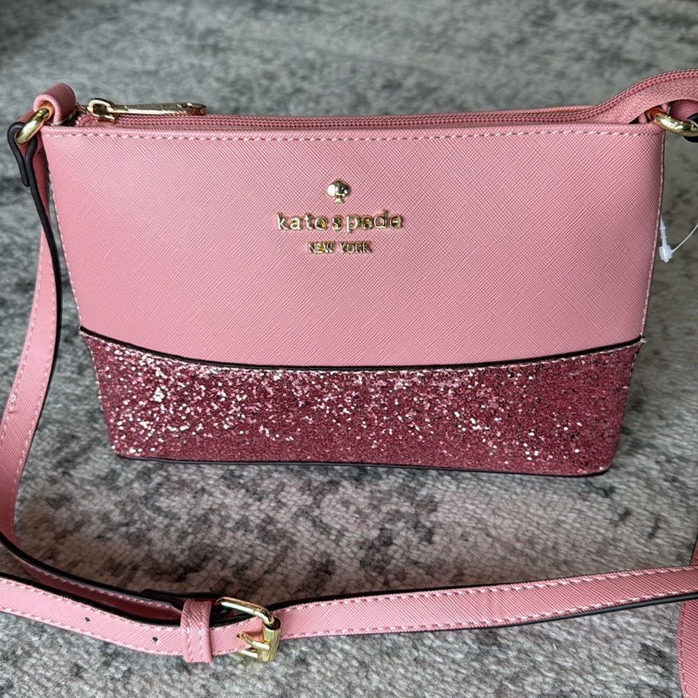 Kate Spade Pink Glitter Flash Crossbody Bag EUC